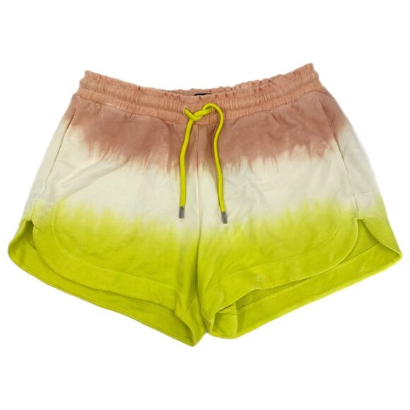 ATM Pink Yellow Tie Dye High Waist Drawstring ShortsSize S